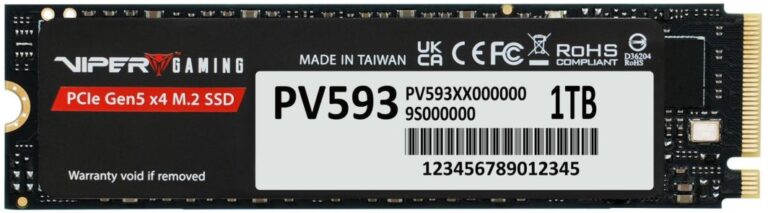 Dysk SSD Patriot Viper PV593 1TB M.2 2280 PCI-E x4 Gen5 NVMe (PV593P1TBM28H)
