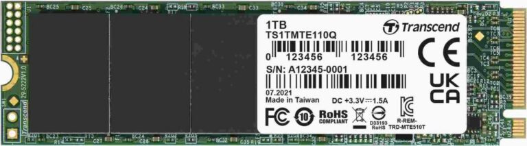Dysk SSD Transcend 110Q 1TB M.2 2280 PCI-E x4 Gen3 NVMe (TS1TMTE110Q)