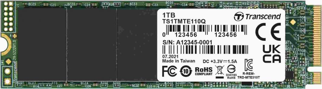 Dysk SSD Transcend 110Q 1TB M.2 2280 PCI-E x4 Gen3 NVMe (TS1TMTE110Q)