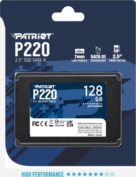 Dysk SSD Patriot P220 128GB 2.5" SATA III (P220S128G25)