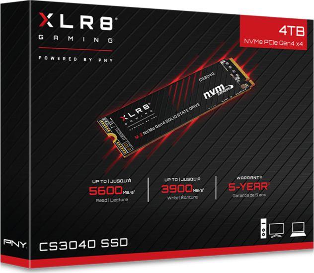 Dysk SSD PNY XLR8 CS3040 4TB M.2 2280 PCI-E x4 Gen4 NVMe (M280CS3040-4TB-RB)