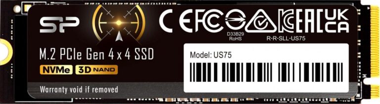 Dysk SSD Silicon Power US75 1TB M.2 2280 PCI-E x4 Gen4 NVMe (SP01KGBP44US7505)