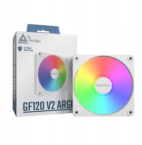 Wentylator Montech GF120 V2 ARGB PWM 120mm Biały (GF120 V2 ARGB (W))