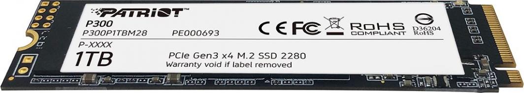 Dysk SSD Patriot P300 1TB M.2 2280 PCI-E x4 Gen3 NVMe (P300P1TBM28)