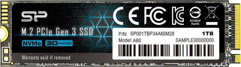 Dysk SSD Silicon Power P34A60 1TB M.2 2280 PCI-E x4 Gen3 NVMe (SP001TBP34A60M28)