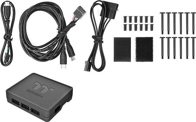 Wentylator Thermaltake Riing Quad 12 RGB 3-pack + Hub Czarne (CL-F088-PL12SW-A)