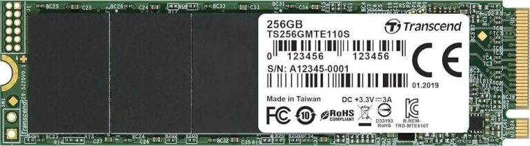 Dysk SSD Transcend 110S 256GB M.2 2280 PCI-E x4 Gen3 NVMe (TS256GMTE110S)