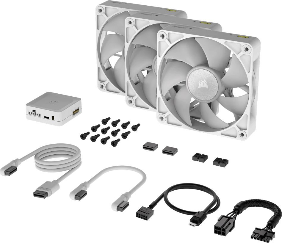 Wentylator Corsair iCUE LINK RX120 RGB Biały 3-pack (CO-9051022-WW)