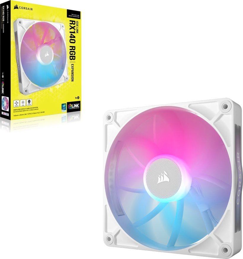 Wentylator Corsair iCUE LINK RX140 RGB Biały (CO-9051023-WW)