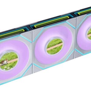 Wentylator Lian Li Uni Fan SL-INF Flex LCD Wireless ARGB PWM (zestaw 3 szt. z kontrolerem) 120 mm Biały (G9F.12SLIND1F3W.00)