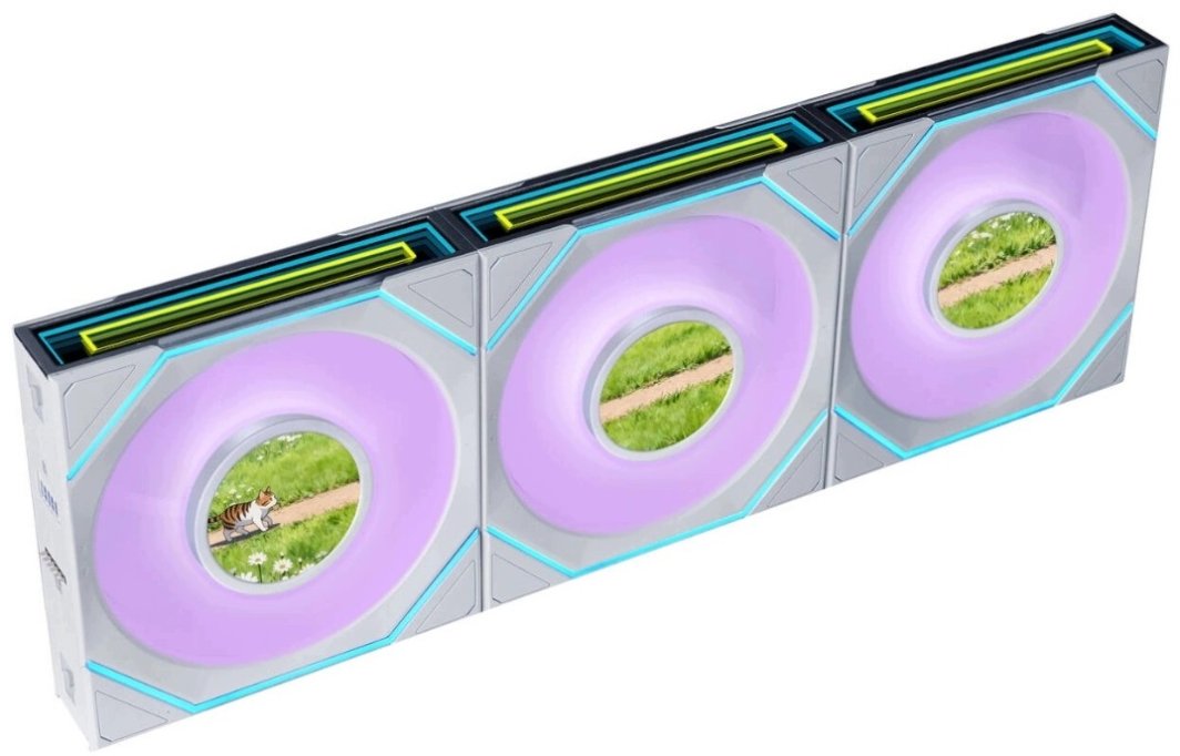 Wentylator Lian Li Uni Fan SL-INF Flex LCD Wireless ARGB PWM (zestaw 3 szt. z kontrolerem) 120 mm Biały (G9F.12SLIND1F3W.00)