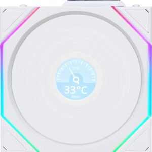 Wentylator Lian Li UNI FAN TL Wireless LCD 120 Reverse Blade biały (12RTLLCD1W1W)