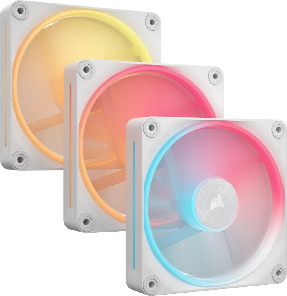 Wentylator Corsair iCUE LINK LX120-R RGB PWM 3-pack + Hub biały (CO-9051054-WW)