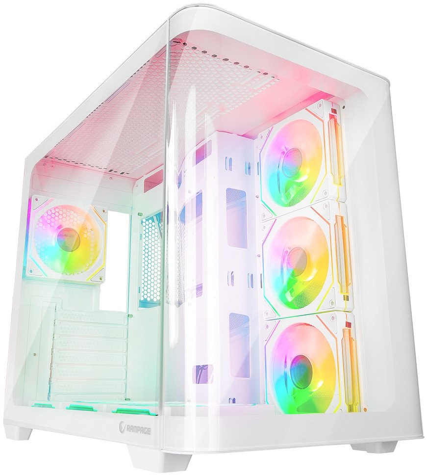 Obudowa Rampage Loopy akwarium 7x wentylator ARGB Infinity HUB biała (LOOPY-WHITE)