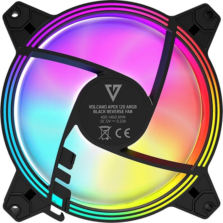 Wentylator Modecom Volcano Apex 120 ARGB Reverse Czarny (FAN-APEX-120R-ARGB-100)