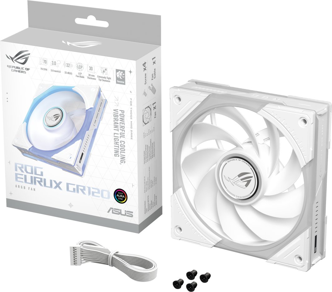 Wentylator Asus ROG EURUX GR120 fan ARGB reverse White (90DA00K3-B09000)