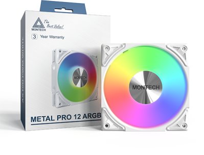 Wentylator Montech Metal Pro 12 ARGB PWM 120mm Biały (METAL PRO 12 ARGB PWM (W))