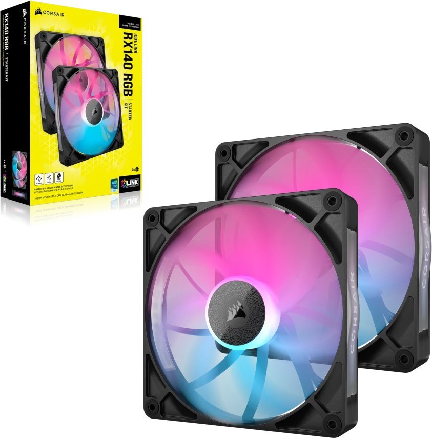 Wentylator Corsair iCUE LINK RX140 RGB Czarny 2-pack (CO-9051020-WW)