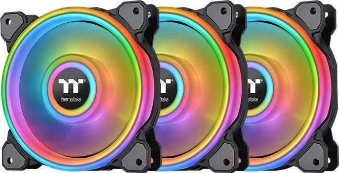 Wentylator Thermaltake Riing Quad 12 RGB 3-pack + Hub Czarne (CL-F088-PL12SW-A)