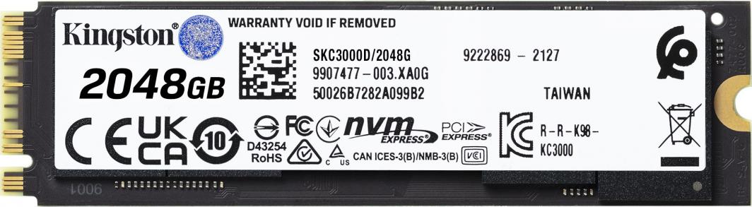 Dysk SSD Kingston KC3000 2TB M.2 2280 PCI-E x4 Gen4 NVMe (SKC3000D/2048G)