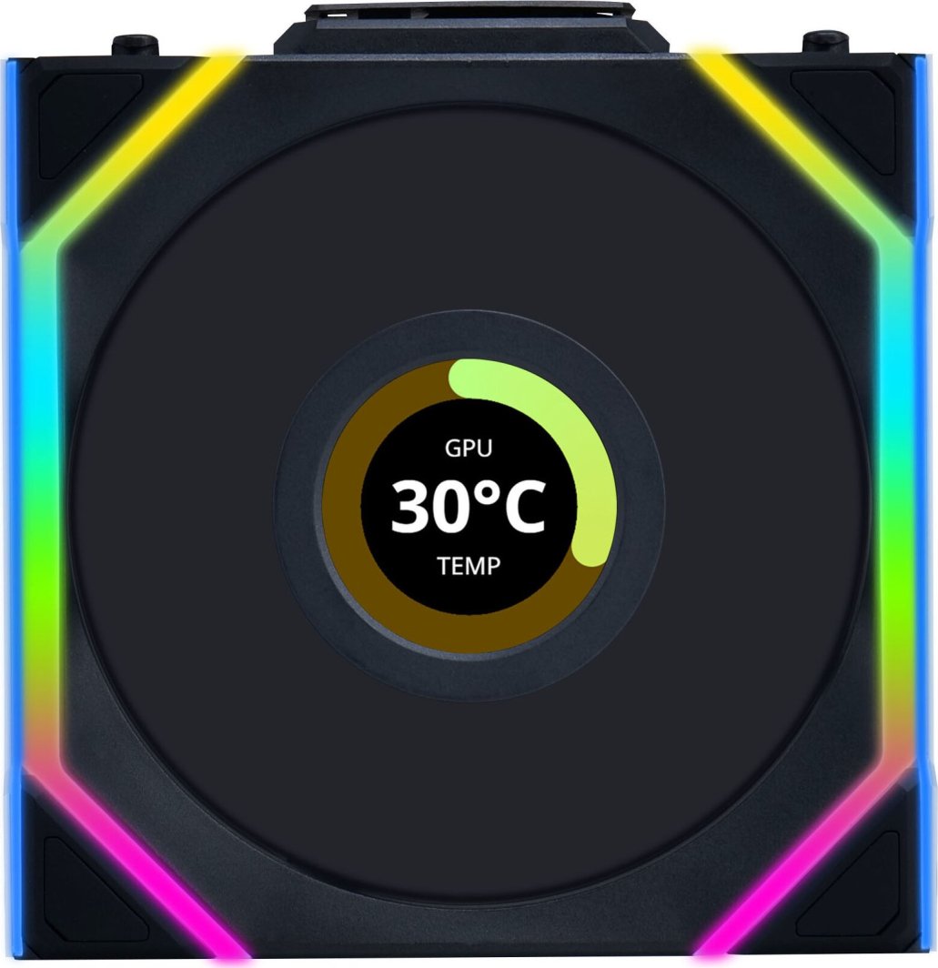 Wentylator Lian Li UNI FAN SL Wireless LCD 120 3-pack czarny (12SLLCD1W3B)