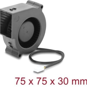 Wentylator Delock Promieniowy / wentylator dmuchawy 12 V DC 75 x 75 x 30 mm z 3-pinowym złączem wentylatora, czarny (67495)