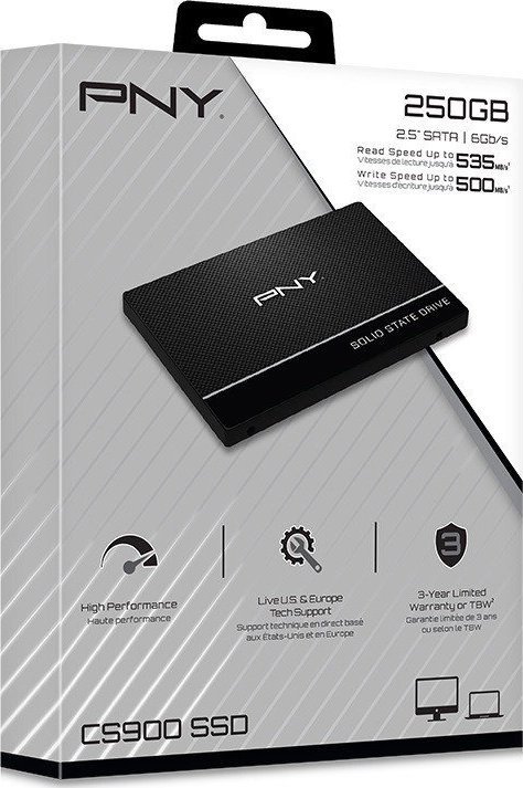 Dysk SSD PNY CS900 250GB 2.5" SATA III (SSD7CS900-250-RB)