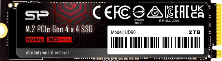 Dysk SSD Silicon Power UD90 4TB M.2 2280 PCI-E x4 Gen4 NVMe (SP04KGBP44UD9005)