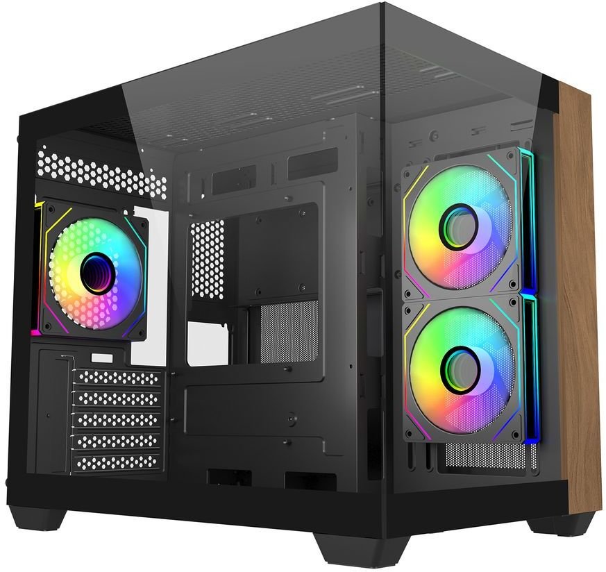 Obudowa Cooler Master Elite 481 Wood ARGB czarna (E481-KHNN-S00)