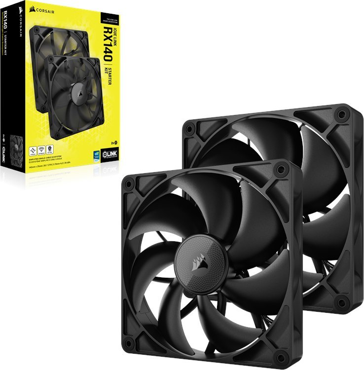 Wentylator Corsair iCUE LINK RX140 Czarny 2-pack (CO-9051012-WW)