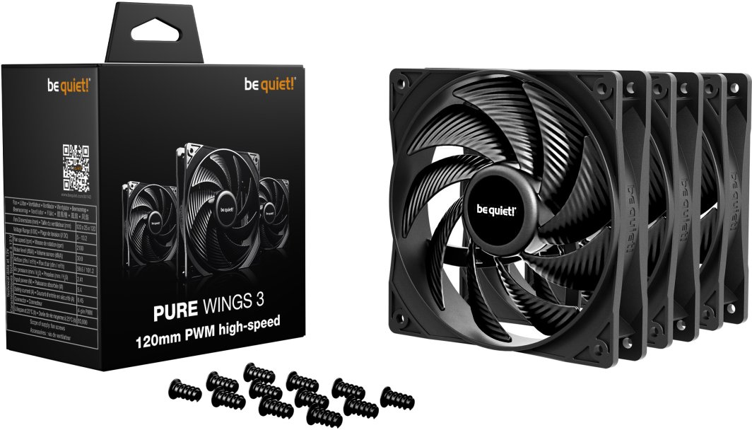 Wentylator be quiet! Pure Wings 3 120mm PWM high-speed 3-pack (BL140)