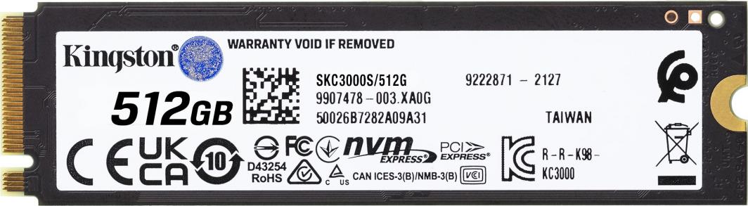 Dysk SSD Kingston KC3000 512GB M.2 2280 PCI-E x4 Gen4 NVMe (SKC3000S/512G)