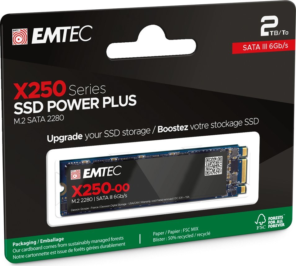 Dysk SSD Emtec X250 2TB M.2 2280 SATA III (ECSSD2TX250)