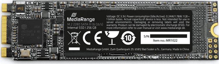Dysk SSD MediaRange 256GB M.2 2280 SATA III (MR1022)