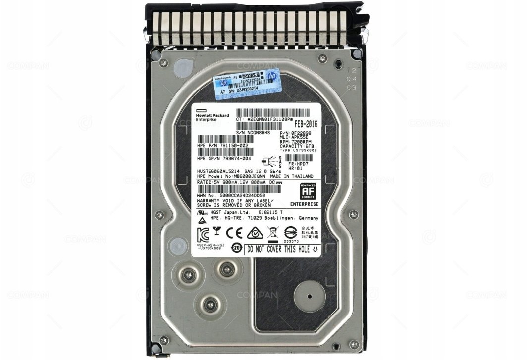 Dysk HP Harddrive 6TB Hot Plug SAS