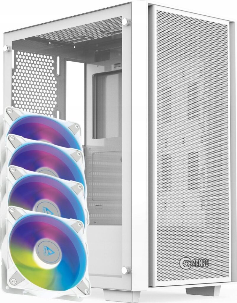 Obudowa Zenpc Z1 Mesh Glass 4x P12 PWM PST ARGB Biały (ZEN.MHA.01.WH.4A)