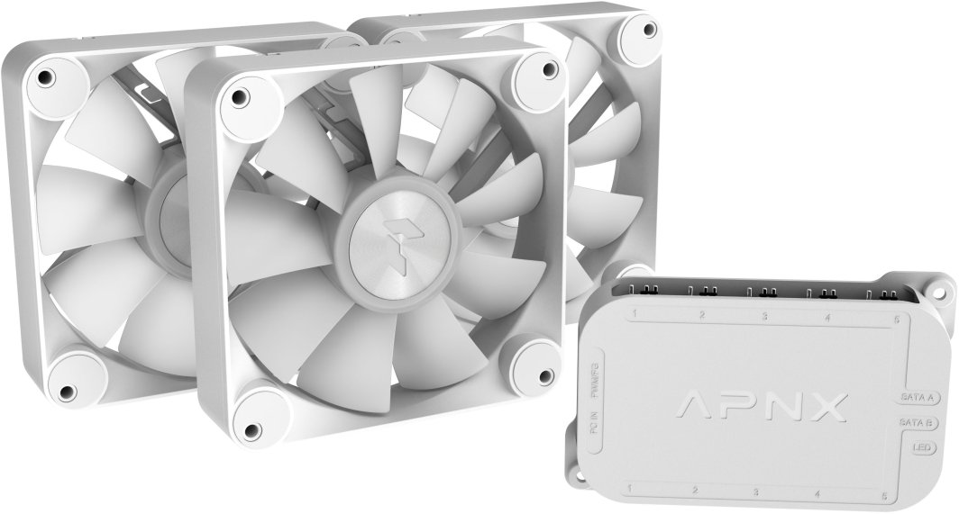 Wentylator Apnx FP1-R 120-3 Pack Reversed PWM ARGB Biały (APF3-PF11267.21)
