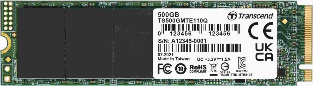 Dysk SSD Transcend 110Q 500GB M.2 2280 PCI-E x4 Gen3 NVMe (TS500GMTE110Q)