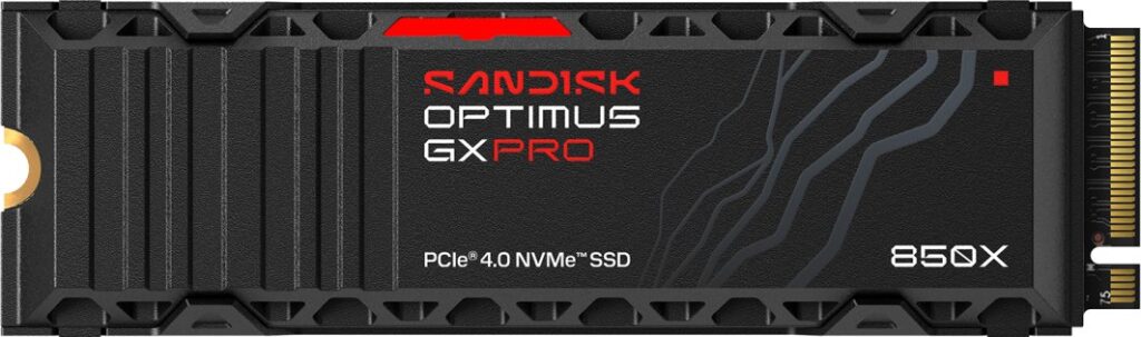 Dysk SSD SanDisk Optimus GX PRO 850X - SSD - zaszyfrowany - 4 TB - wewnętrzny - M.2 2280 D5-M (M.2 2280 D5-M) - PCIE 4.0 x4 (NVME) - TCG Opal Encryption 2.01 - zintegrowany radiator (SDSP81400TAH-000E0)