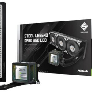 Chłodzenie wodne ASRock Steel Legend Dark 360 LCD (90-ASLA36-BAAGA5)