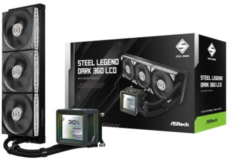 Chłodzenie wodne ASRock Steel Legend Dark 360 LCD (90-ASLA36-BAAGA5)