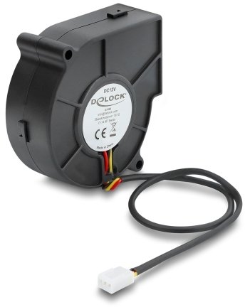 Wentylator Delock Promieniowy / wentylator dmuchawy 12 V DC 75 x 75 x 30 mm z 3-pinowym złączem wentylatora, czarny (67495)