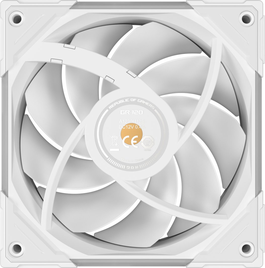 Wentylator Asus ROG Eurux GR120 ARGB Fan White Single Pack Obudowa komputera Wentylator 12 cm Biały 1 szt. (90DA00J3-B09000)