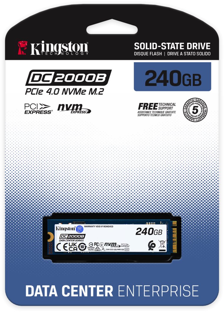 Dysk SSD Kingston DC2000B 240GB M.2 2280 PCI-E x4 Gen4 NVMe (SEDC2000BYM8/240G)