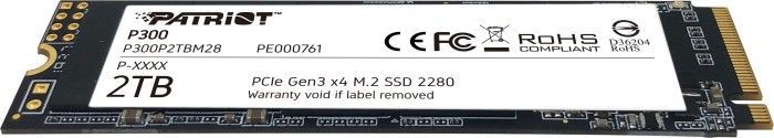 Dysk SSD Patriot P300 2TB M.2 2280 PCI-E x4 Gen3 NVMe (P300P2TBM28)