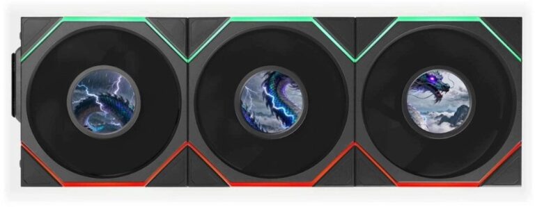 Wentylator Lian Li Wentylatory Uni Fan TL LCD Flex Wireless ARGB PWM Reverse Blade (zestaw 3 szt. 120mm Black (G9F.12RTLLCD1F3B.00)