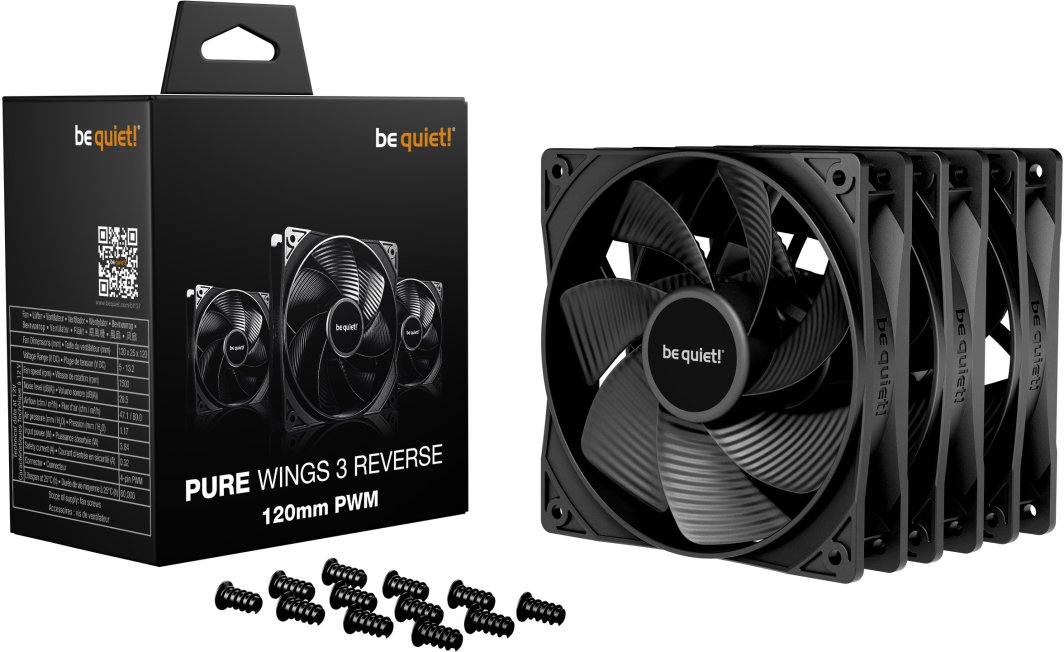 Wentylator Pure Wings 3 120mm PWM Reverse 3-pack (BL137)
