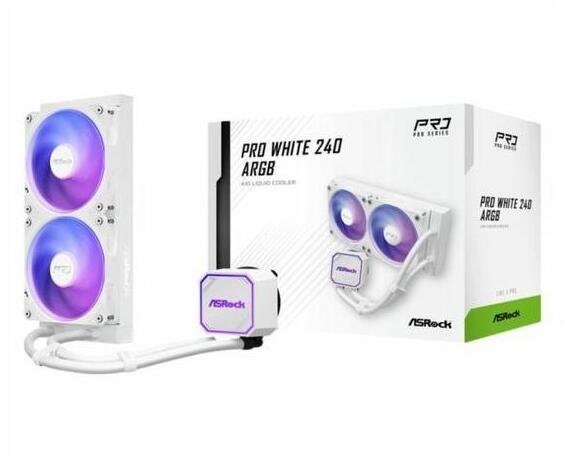 Chłodzenie wodne ASRock Pro White 240 ARGB (90-APRA24-WAAGA6)
