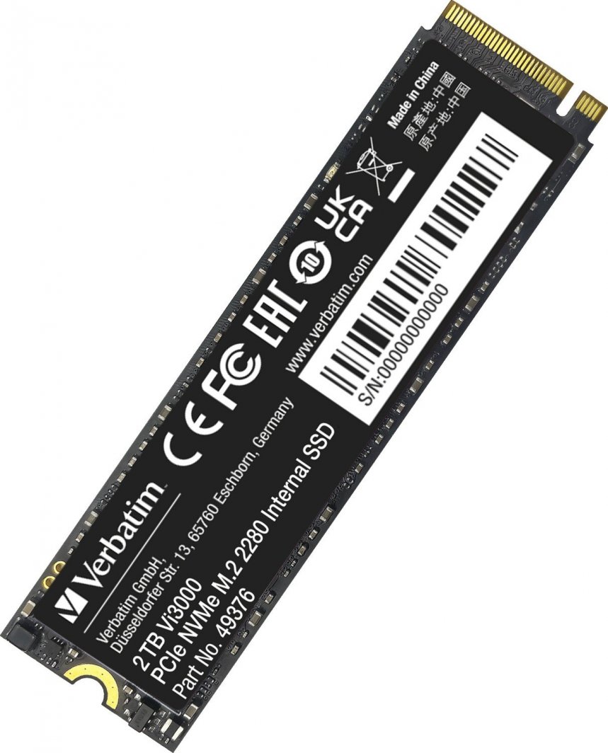 Dysk SSD Verbatim Vi3000 2TB M.2 2280 PCI-E x4 Gen3 NVMe (49376)
