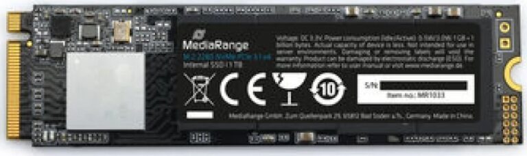 Dysk SSD MediaRange 1TB M.2 2280 PCI-E x4 Gen3.1 NVMe (MR1033)